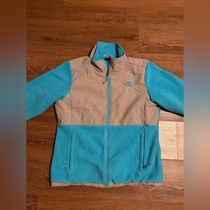 The North Face Teal and Tan Two-Tone Women's Teddy Jacket